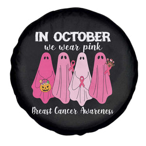 Breast Cancer Boo Sheet Spare Tire Cover In October We Wear Pink Ribbon Support Breast Cancer Warrior TS02 Print Your Wear