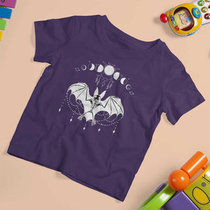 Halloween Bat T Shirt For Kid Stay Spooky Witchy Celestial Dark Academia TS02 Purple Print Your Wear