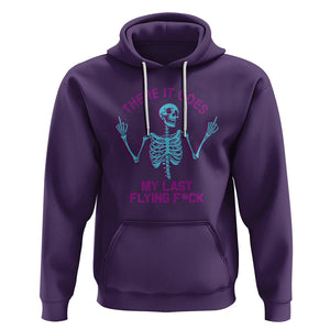 Funny Skeleton Hoodie There It Goes My Last Flying F*ck Middle Finger Sarcasm TS02 Purple Printyourwear