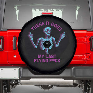 Funny Skeleton Spare Tire Cover There It Goes My Last Flying F*ck Middle Finger Sarcastic TS02 Black Print Your Wear