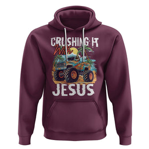 Funny Jesus Hoodie Crushing It With Jesus TS02 Maroon Printyourwear