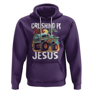 Funny Jesus Hoodie Crushing It With Jesus TS02 Purple Printyourwear