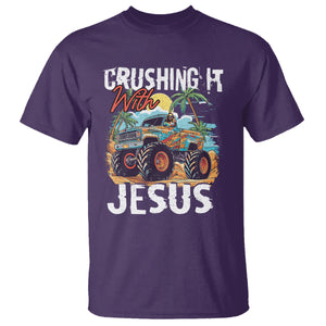 Funny Jesus T Shirt Crushing It With Jesus TS02 Purple Printyourwear