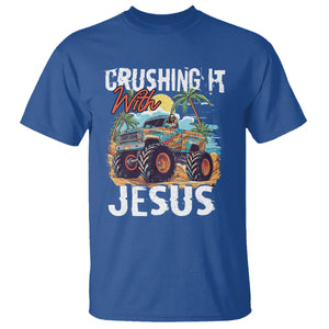 Funny Jesus T Shirt Crushing It With Jesus TS02 Royal Blue Printyourwear