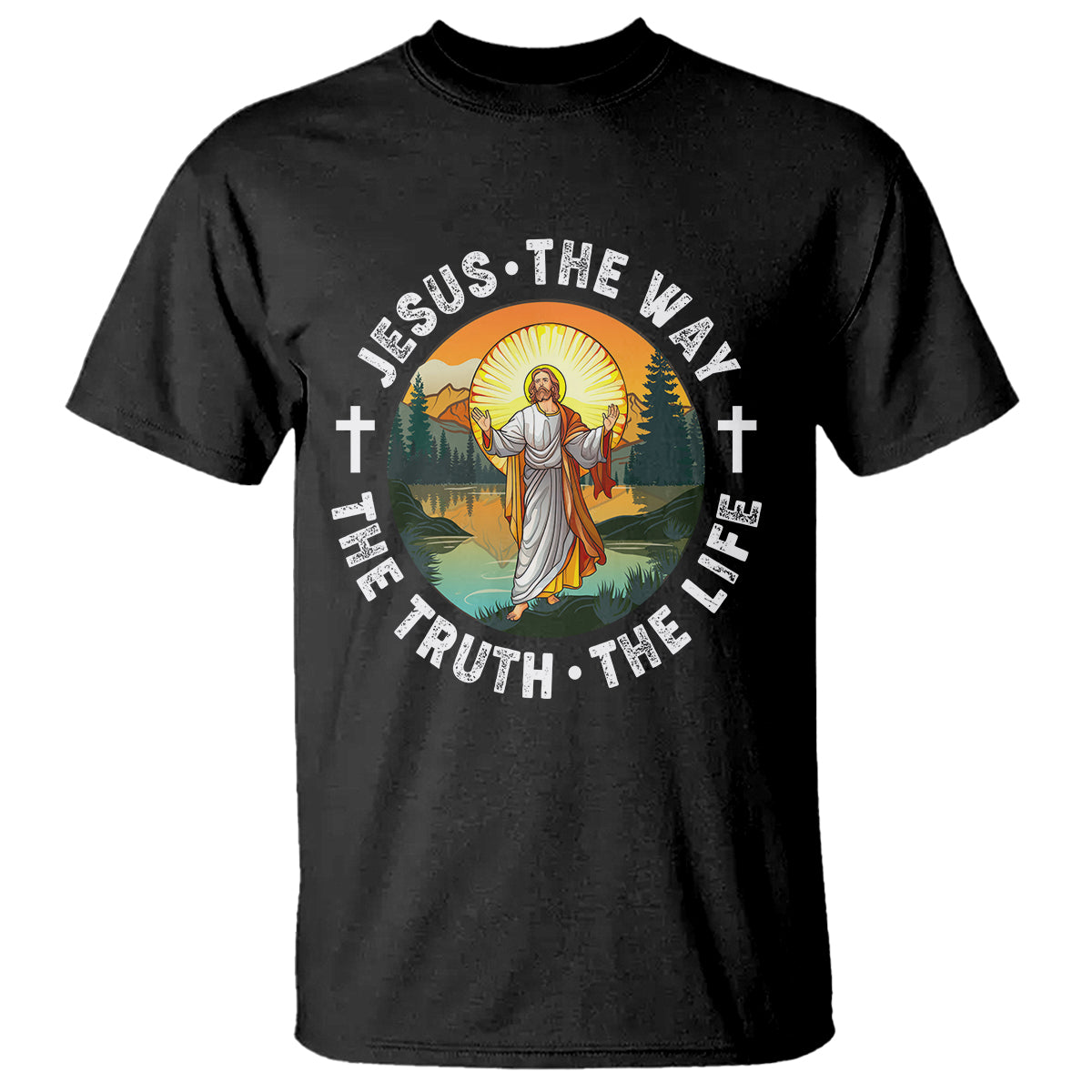 Jesus T Shirt The Way The Truth The Life TS02 Black Printyourwear