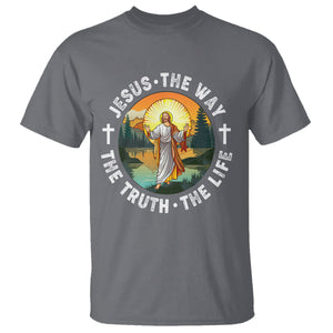 Jesus T Shirt The Way The Truth The Life TS02 Charcoal Printyourwear