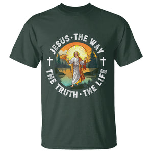 Jesus T Shirt The Way The Truth The Life TS02 Dark Forest Green Printyourwear