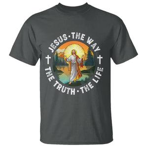 Jesus T Shirt The Way The Truth The Life TS02 Dark Heather Printyourwear