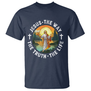 Jesus T Shirt The Way The Truth The Life TS02 Navy Printyourwear