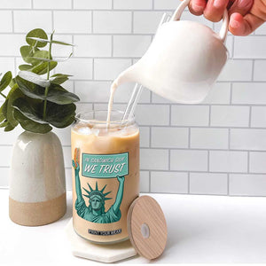 In Sandwich Guy We Trust Glass Can Funny Liberty with Baguette Parody Graphic Political Satire TS02 Print Your Wear