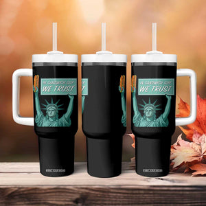 In Sandwich Guy We Trust Tumbler With Handle Funny Liberty with Baguette Parody Graphic Political Satire TS02 Print Your Wear