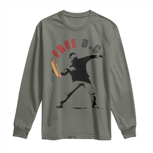 Free DC Sandwich Toss Long Sleeve Shirt Washington DC Political Satire TS02 Military Green Print Your Wear