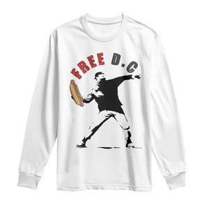 Free DC Sandwich Toss Long Sleeve Shirt Washington DC Political Satire TS02 White Print Your Wear