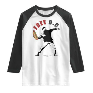 Free DC Sandwich Toss Raglan Shirt Washington DC Political Satire TS02 White Black Print Your Wear