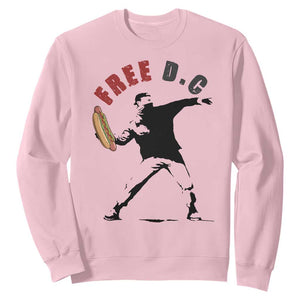 Free DC Sandwich Toss Sweatshirt Washington DC Political Satire TS02 Light Pink Print Your Wear