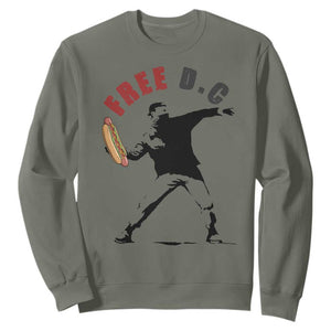 Free DC Sandwich Toss Sweatshirt Washington DC Political Satire TS02 Military Green Print Your Wear