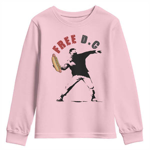 Free DC Sandwich Toss Youth Sweatshirt Washington DC Political Satire TS02 Light Pink Print Your Wear