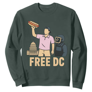 Free DC Sandwich Guy Sweatshirt Washington DC Pride Political Satire TS02 Dark Forest Green Print Your Wear