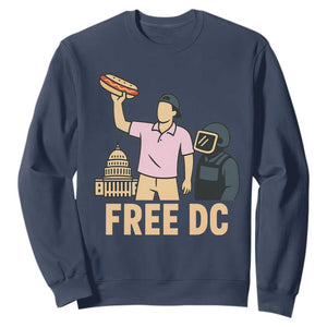 Free DC Sandwich Guy Sweatshirt Washington DC Pride Political Satire TS02 Navy Print Your Wear
