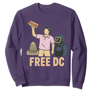 Free DC Sandwich Guy Sweatshirt Washington DC Pride Political Satire TS02 Purple Print Your Wear