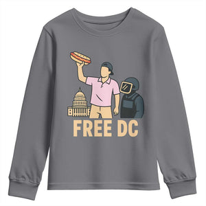 Free DC Sandwich Guy Youth Sweatshirt Washington DC Pride Political Satire TS02 Charcoal Print Your Wear