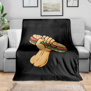Sandwich Power Fist Throw Blanket Sarcastic Food Revolution Political Satire TS02 Print Your Wear