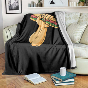 Sandwich Power Fist Throw Blanket Sarcastic Food Revolution Political Satire TS02 Print Your Wear