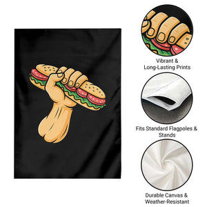 Sandwich Power Fist Garden Flag Sarcastic Food Revolution Political Satire TS02 Print Your Wear