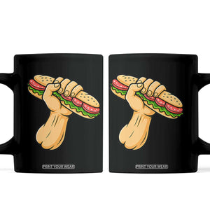 Sandwich Power Fist Coffee Mug Sarcastic Food Revolution Political Satire TS02 Black Print Your Wear