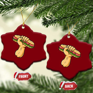 Sandwich Power Fist Ceramic Ornament Sarcastic Food Revolution Political Satire TS02 Print Your Wear