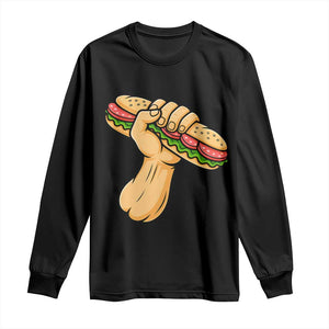 Sandwich Power Fist Long Sleeve Shirt Sarcastic Food Revolution Political Satire TS02 Black Print Your Wear