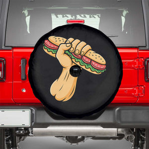 Sandwich Power Fist Spare Tire Cover Sarcastic Food Revolution Political Satire TS02 Black Print Your Wear