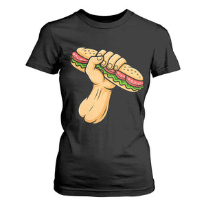Sandwich Power Fist T Shirt For Women Sarcastic Food Revolution Political Satire TS02 Black Print Your Wear
