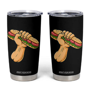 Sandwich Power Fist Tumbler Cup Sarcastic Food Revolution Political Satire TS02 Black Print Your Wear