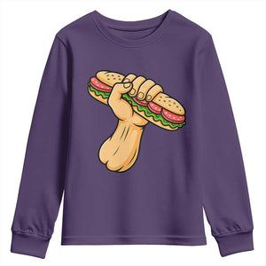 Sandwich Power Fist Youth Sweatshirt Sarcastic Food Revolution Political Satire TS02 Purple Print Your Wear