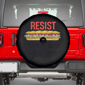 Resist Sandwich Spare Tire Cover Sarcastic Food Revolution Political Satire TS02 Black Print Your Wear