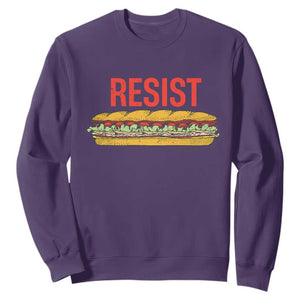 Resist Sandwich Sweatshirt Sarcastic Food Revolution Political Satire TS02 Purple Print Your Wear