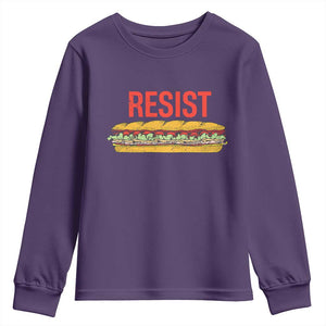 Resist Sandwich Youth Sweatshirt Sarcastic Food Revolution Political Satire TS02 Purple Print Your Wear