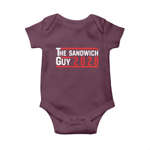 The Sandwich Guy 2028 Baby Onesie Political Parody TS02 Maroon Print Your Wear