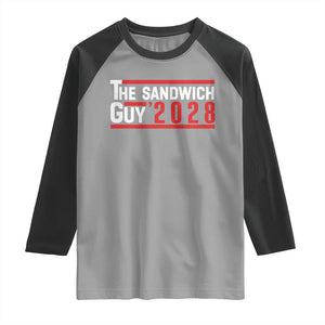 The Sandwich Guy 2028 Raglan Shirt Political Parody TS02 Sport Gray Black Print Your Wear