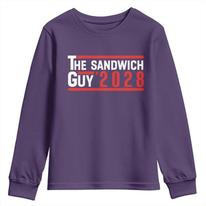 The Sandwich Guy 2028 Youth Sweatshirt Political Parody TS02 Purple Print Your Wear
