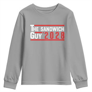 The Sandwich Guy 2028 Youth Sweatshirt Political Parody TS02 Sport Gray Print Your Wear