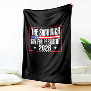 The Sandwich Guy for President 2028 Throw Blanket Funny Patriotic Campaign Parody TS02 Print Your Wear