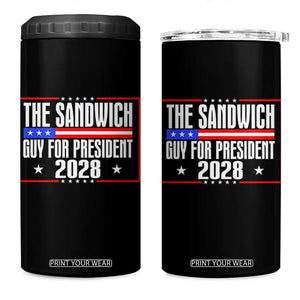 The Sandwich Guy for President 2028 4 in 1 Can Cooler Tumbler Funny Patriotic Campaign Parody TS02 One Size: 16 oz Black Print Your Wear