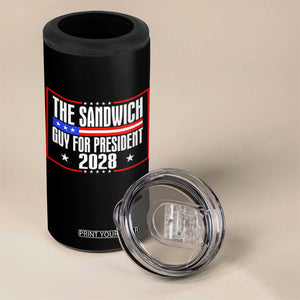 The Sandwich Guy for President 2028 4 in 1 Can Cooler Tumbler Funny Patriotic Campaign Parody TS02 Print Your Wear