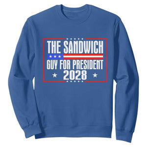The Sandwich Guy for President 2028 Sweatshirt Funny Patriotic Campaign Parody TS02 Royal Blue Print Your Wear