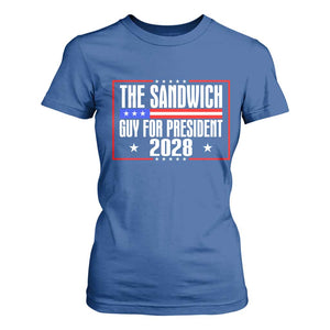 The Sandwich Guy for President 2028 T Shirt For Women Funny Patriotic Campaign Parody TS02 Royal Blue Print Your Wear