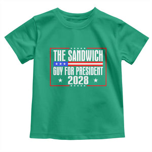 The Sandwich Guy for President 2028 Toddler T Shirt Funny Patriotic Campaign Parody TS02 Irish Green Print Your Wear