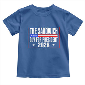 The Sandwich Guy for President 2028 Toddler T Shirt Funny Patriotic Campaign Parody TS02 Royal Blue Print Your Wear