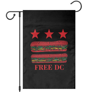 Free DC Funny Flag Parody Garden Flag Washington DC with Baguette Sandwich Twist TS02 Black Print Your Wear